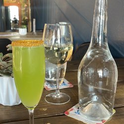 Boardroom - Green mimosa with edible glitter on the rim