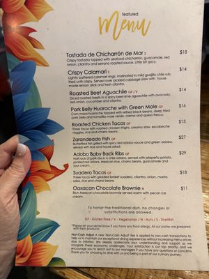 Menu photo 5 Ambriza Houston, TX