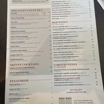 Haywire - Drink menu - New American Near Me - Dallas, Texas Haywire - Drink menu - New American Near Me - Dallas, Texas