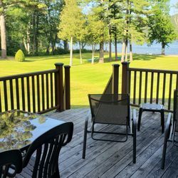 Chamlar Lakefront Resort & Cottages - One of the 3 porches for Cabin2/3.  Can't beat the view