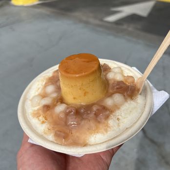 Ice Garden - Taro & mochi condensed milk with custard pudding - Desserts Near Me - Aiea, Hawaii
