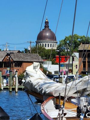 Photo of Schooner Woodwind - Annapolis, MD, US. A view of downtown Annapolis from The dock of woodwind