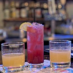 Reboot Retrocade & Bar - Anime tiddies bookending the gin drink