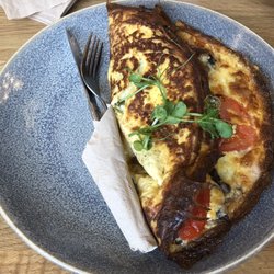 Columbus Coffee - Three egg omelette with mushroom, cheese, tomato and herbs