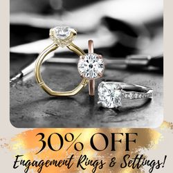 Hannon Jewelers - In celebration of our 43rd anniversary, we are offering you 30% OFF engagement rings and settings!  For a limited time!