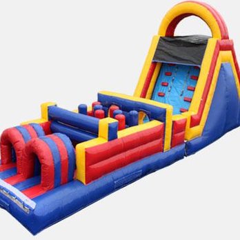Gloria James Event Rentals - 51ft Obstacle Course with 15ft double lane slide - Party Equipment Rentals Near Me Gloria James Event Rentals - 51ft Obstacle Course with 15ft double lane slide - Party Equipment Rentals Near Me