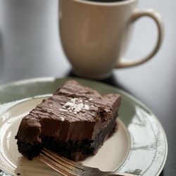 Brownie and coffee