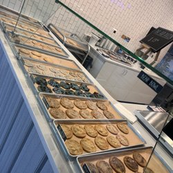 The Baked Bear - All the cookie choices! (She keeps the gf ones in back!)