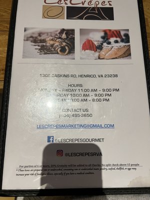 Menu photo 7 Les Crepes Henrico, VA Menu photo 7 Les Crepes Henrico, VA
