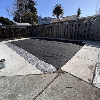 Life Turf Landscaping - Before (uneven concrete and we just cleared basic weeds) - Artificial Turf Near Me - Petaluma, California