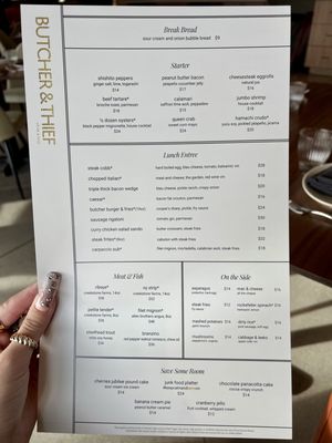 Menu photo 8 Butcher & Thief Las Vegas, NV