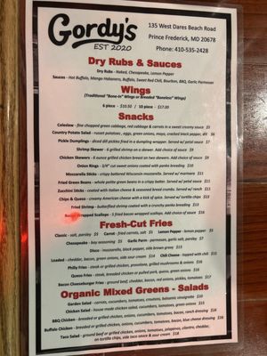 Menu photo 1 Gordy's Prince Frederick, MD
