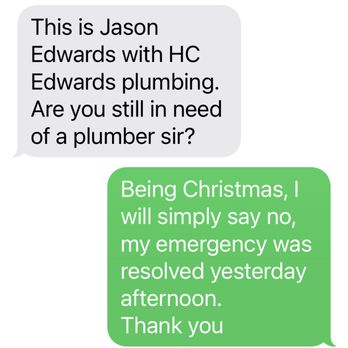 HC Edwards Plumbing - Jason's text 9:22pm - Plumbing Near Me - Dallas, Texas HC Edwards Plumbing - Jason's text 9:22pm - Plumbing Near Me - Dallas, Texas