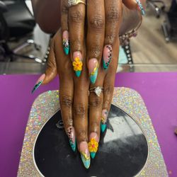 Truly Pyour Natural Nail Lounge - Gel X Medium Full Set with design done by Savy