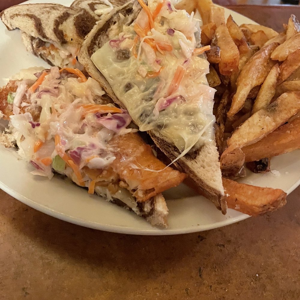 Féile Restaurant and Pub - Haddock Ruben- totally disgusting. Fries were good! - Irish Near Me - Wells, Maine