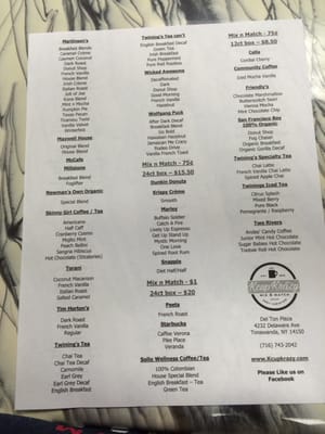 Menu photo 1 Coffee Crazy Tonawanda, NY