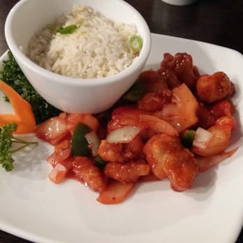 Lychee Oriental - Gluten free sweet and sour chicken with gf egg fried rice - Chinese Near Me - Glasgow, GLG