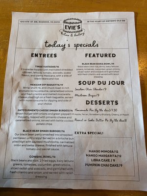 Menu photo 7 Evie's Bistro and Bakery Roanoke, VA