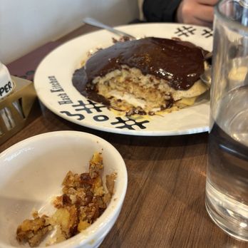 Hash Kitchen - Gluten free Boston Cream pancakes went mostly uneaten. Very disappointing. - Waffles Near Me - Salt Lake City, Utah Hash Kitchen - Gluten free Boston Cream pancakes went mostly uneaten. Very disappointing. - Waffles Near Me - Salt Lake City, Utah
