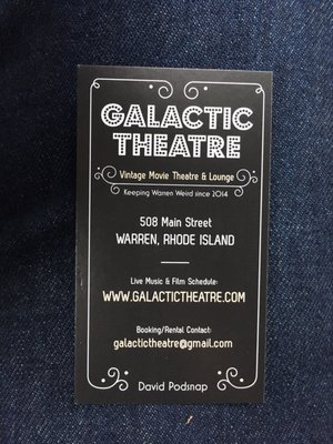 Menu photo 3 Galactic Theatre Warren, RI