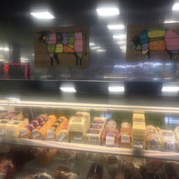 Cool diagrams of various cuts of meat on the wall!