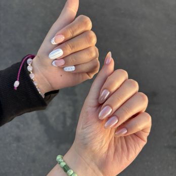 Nails N Nails - Mia did my friend's nails (left) and Hannah did mine (right). - Nail Salons Near Me - San Jose, California