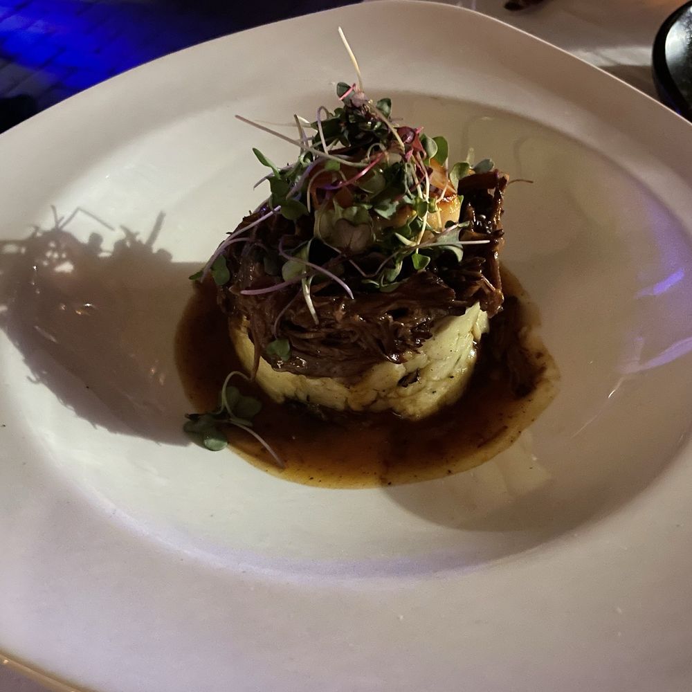 Mare - Surf & Turf:  One Scallop, over Short Rib and Truffle Mashed potatoes.  very yummy! - Seafood Near Me - Boston, Massachusetts