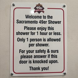 Sacramento 49er Travel Plaza - Ridiculous Shower rule!