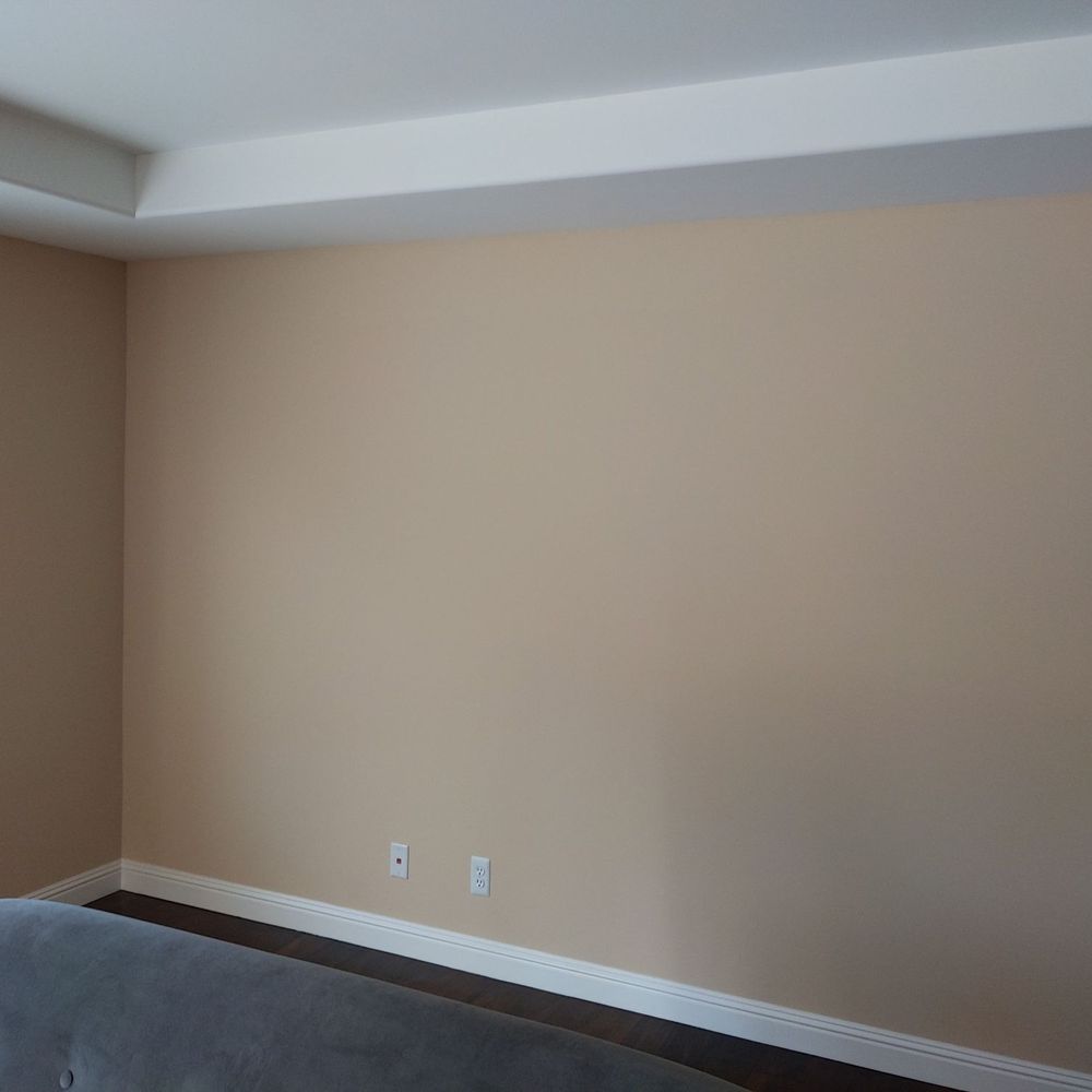 They did trim, walls and ceilings here.