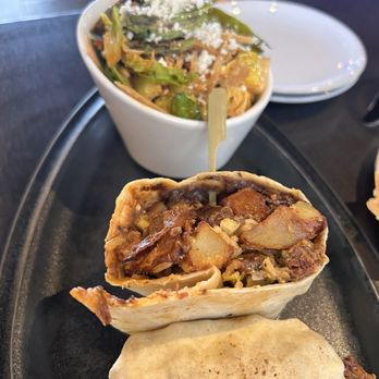 Jesús Latin Grill - Burrito and manzana salad - Latin American Near Me - Mishawaka, Indiana