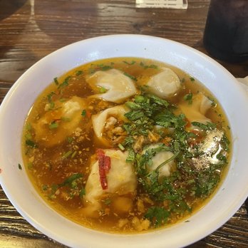 Me Con Bistro - Spicy Spicy Wonton Dumplings Soup - Chinese Near Me - Austin, Texas Me Con Bistro - Spicy Spicy Wonton Dumplings Soup - Chinese Near Me - Austin, Texas