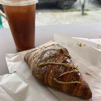 Rainbow Bakery - Pistachio croissant and iced lemon tea - Bakeries Near Me - Queens, New York Rainbow Bakery - Pistachio croissant and iced lemon tea - Bakeries Near Me - Queens, New York