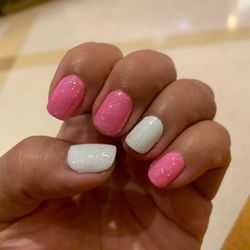 Red Persimmon Nails - 2 gel colors with glitter is $70 ? Really really really