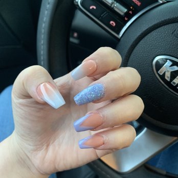 Lush Nail Spa - So thick looks white instead of blue ombré more of an orange color originally did them with a bright pink my nails looked like cotton candy - Nail Salons Near Me - Warner Robins, Georgia Lush Nail Spa - So thick looks white instead of blue ombré more of an orange color originally did them with a bright pink my nails looked like cotton candy - Nail Salons Near Me - Warner Robins, Georgia