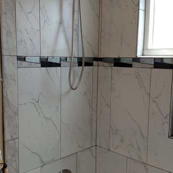 LA Carpet - Guest bathroom shower...we kept our existing tub and they tiled the wall - Carpeting Near Me - Huntington Beach, California LA Carpet - Guest bathroom shower...we kept our existing tub and they tiled the wall - Carpeting Near Me - Huntington Beach, California