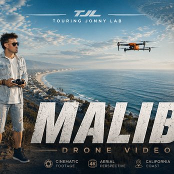 Touring Jonny LAB - Concept artwork and YouTube thumbnail designed for a cinematic drone project filmed in Malibu - Videographers Near Me Touring Jonny LAB - Concept artwork and YouTube thumbnail designed for a cinematic drone project filmed in Malibu - Videographers Near Me