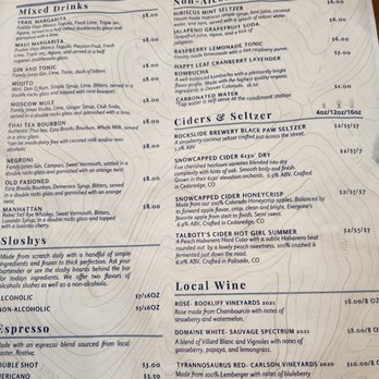 Trail Life Brewing - Drinks menu (on the other side of beer menu) (8/24/2022) - Brewpubs Near Me - Grand Junction, Colorado Trail Life Brewing - Drinks menu (on the other side of beer menu) (8/24/2022) - Brewpubs Near Me - Grand Junction, Colorado