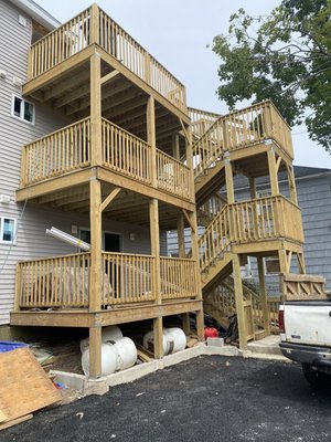 Impressive 3-Story Deck by FSA Construction – Built for Strength, Safety & Stunning Views - FSA Construction recently completed a remarkable 3-story deck that completely transformed the exterior of the home. Engineered for maximum safety and long-term durability, this structure features solid pressure-treated framing, heavy-duty posts, precision hardware, and a clean, modern railing system on all levels.
Each floor was designed with a specific purpose in mind — from outdoor dining and entertainment to private relaxation areas — creating multiple usable spaces that flow perfectly with the home’s layout.
The craftsmanship is visible in every detail:
• perfectly aligned posts and beams
• strong, code-compliant connections
• premium decking boards for low maintenance
• clean finishes and consistent lines across all three levels
The homeowners were amazed by the transformation and loved how the project dramatically increased their outdoor living space while adding significant value to their property. Another large-scale project completed with the strength, precision, and reliability that define FSA Construction. Impressive 3-Story Deck by FSA Construction – Built for Strength, Safety & Stunning Views - FSA Construction recently completed a remarkable 3-story deck that completely transformed the exterior of the home. Engineered for maximum safety and long-term durability, this structure features solid pressure-treated framing, heavy-duty posts, precision hardware, and a clean, modern railing system on all levels.
Each floor was designed with a specific purpose in mind — from outdoor dining and entertainment to private relaxation areas — creating multiple usable spaces that flow perfectly with the home’s layout.
The craftsmanship is visible in every detail:
• perfectly aligned posts and beams
• strong, code-compliant connections
• premium decking boards for low maintenance
• clean finishes and consistent lines across all three levels
The homeowners were amazed by the transformation and loved how the project dramatically increased their outdoor living space while adding significant value to their property. Another large-scale project completed with the strength, precision, and reliability that define FSA Construction.