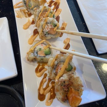 Crazy Tuna - Salmon tempura roll. It looks better than this i forgot to take a photo before i dove right in - Japanese Near Me - Chandler, Arizona