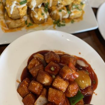 Fuse Box - An Asian Eatery - Crispy Fried Tofu at the top and General Tso's tofu at the bottom - Chinese Near Me - Lorton, Virginia