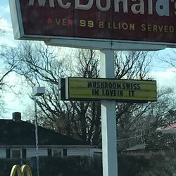 McDonald's - Corporate logo: "i'm lovin' it" Hudson, NY McDonald's: "IM LOVEIN IT" on both sides of the sign. Bunch of smart folks employed there!