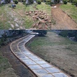 Sempervirens Gardening - Cement pieces extracted; replaced with walking pavers filled with decomposed granite