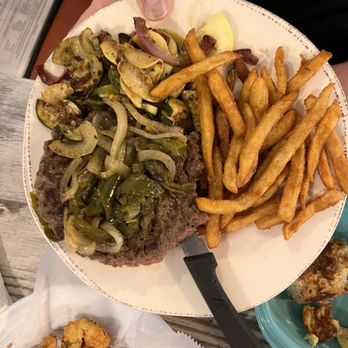 Hoof & Barrel - Slab of meat- angus meat, fries and veggies - American Near Me - York, South Carolina Hoof & Barrel - Slab of meat- angus meat, fries and veggies - American Near Me - York, South Carolina