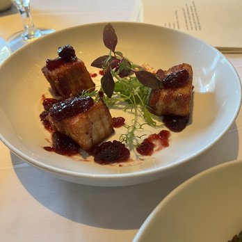 Aria - Berkshire pork belly chutney - New American Near Me - Atlanta, Georgia