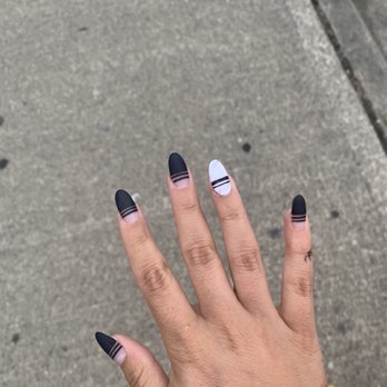 Blossom Nails & Spa - Matte black with marble - Nail Salons Near Me - Fife, Washington