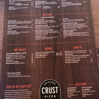 Crust Pizza - Rayford - Menu part 1 - Pizza Near Me - Spring, Texas Crust Pizza - Rayford - Menu part 1 - Pizza Near Me - Spring, Texas