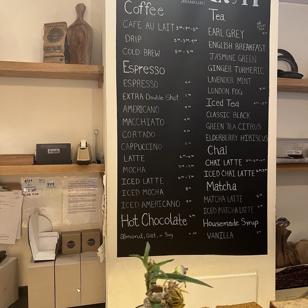 Menu as of Sept 2024
