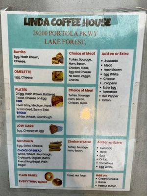 Menu photo 1 Linda's Coffee House Lake Forest, CA