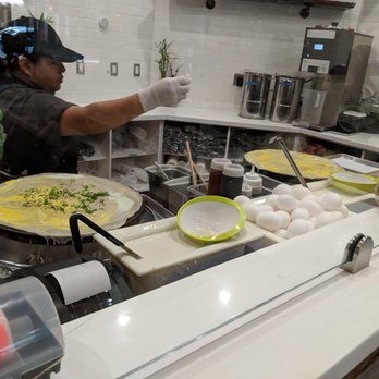Ktea Cafe - Making the jian bing - Bubble Tea Near Me - Sunnyvale, California Ktea Cafe - Making the jian bing - Bubble Tea Near Me - Sunnyvale, California