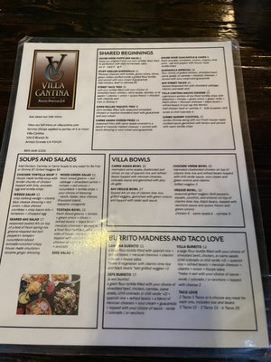 Menu photo 4 Villa Cantina Arroyo Grande, CA